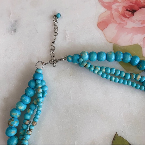 TURQUOISE TRIPLE STRAND NECKLACE - Picture 3 of 14